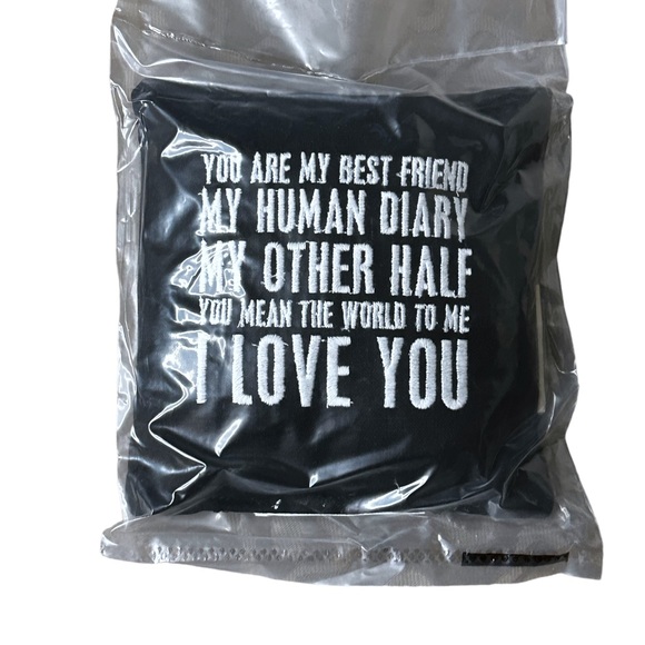 NWT Primitives by Kathy | Black 'I Love YOU ' Mini Throw Pillow - Picture 2 of 2